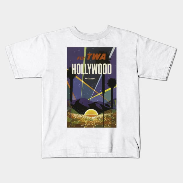 Vintage Travel - Hollywood Kids T-Shirt by Culturio